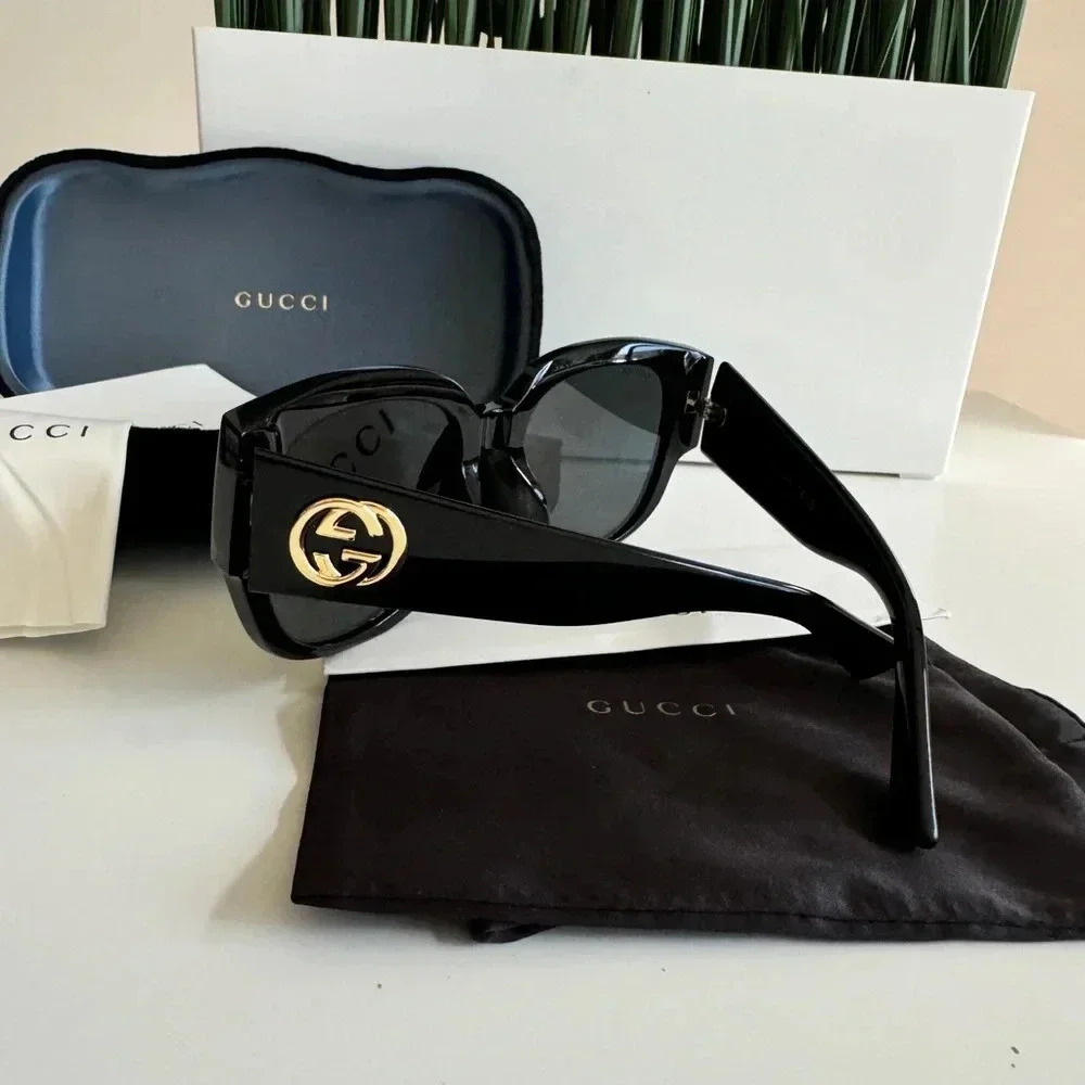 Pre-owned Gucci sunglasses large black 💞 - Picture 9 of 13